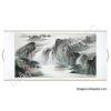 Horizontal Landscape Painting of Mountain Waterfall