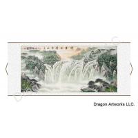 Chinese Landscape Painting of Sunset Waterfalls